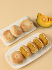Cakes made with pumpkins, moon cakes, traditional Chinese pastries