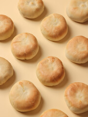 Cake made with purple sweet potato and pumpkin, moon cake, traditional Chinese pastry