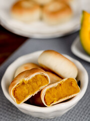 Cakes made with pumpkins, moon cakes, traditional Chinese pastries