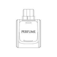 Men's perfume glass bottle outline icon, in trendy vector illustration. Popular perfume spray for men in the world. Top choice of editable graphic resources for many purpose
