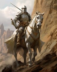 Fototapeta na wymiar knight in horse