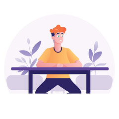 Thinking Ahead Dreaming Big Path to Success: Future-Focused Illustration of a Young Hopeful Teenage Boy Visualizing his Goals