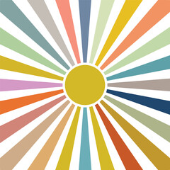 Retro sunburst background colorful