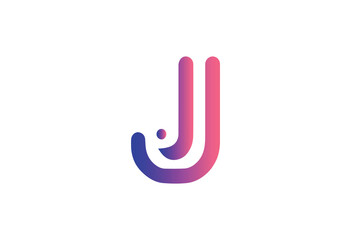 j letter shape logo design isolated on white - obrazy, fototapety, plakaty