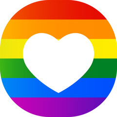 LGBTQ Heart emoticon face icon