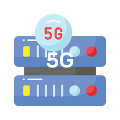 Beautifully designed 5G network Server icon in Modern Style, 5G technology vector