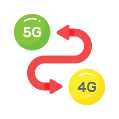5G technology update vector design in modern style, easy to use icon