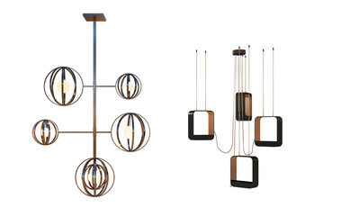 Chandeliers Multiple Modern Themes on Transparent Background