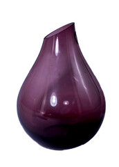Purple Decorative Small Bud style Glass Vase isolated on a transparent background. PNG image for Graphics and Craft artwork.