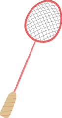 Flat School Sport Badminton Racket Doodle Hand Drawn Cartoon Illustration
