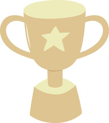 Flat School Sport Trophy Award Winner Doodle Hand Drawn Cartoon Illustration