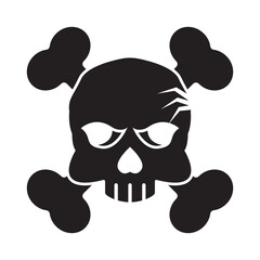 Skull icon,logo illustration design template.