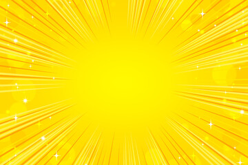 Glittery yellow and orange concentration line background