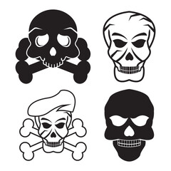 Skull icon,logo illustration design template.