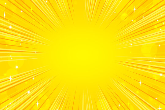 Glittery yellow and orange concentration line background