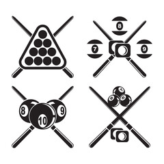 Billiard logo icon vector illustration template design