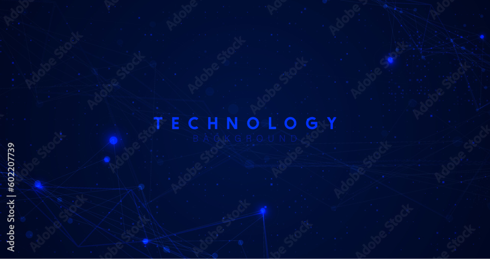 Poster abstract lines connection on dark background. science and digital, futuristic, technology concept ba