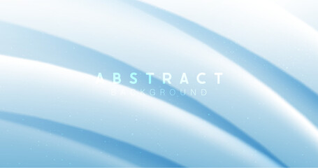 Abstract 3d soft blue curve shaped background. Minimal landing page. Banners, flyers, and presentations. Vector illustration