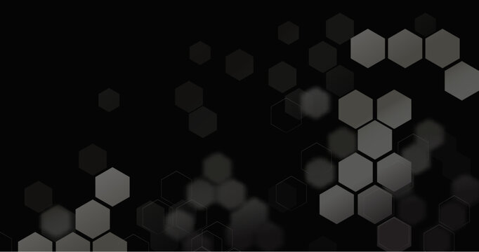 Abstract dark hexagon luxury background. digital, futuristic, technology concept background. Vector illustration © pickup