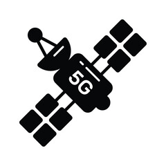 Space satellite vector design isolated on white background, 5G network technology icon