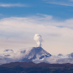 Cotopaxi Volcano eruption column, Quito, Ecuador.