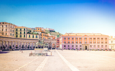 Fototapeta na wymiar Piazza del Plebiscito, Naples Italy