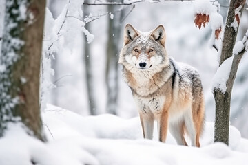 wolf in snow Ai generative