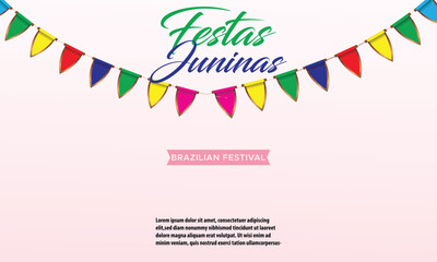 Vector Brazil June Festival background.