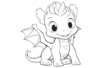 Dragon Character For Coloring Page, Creative Coloring Experiences with Dragon Pages