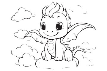 Dragon Character For Coloring Page, Creative Coloring Experiences with Dragon Pages