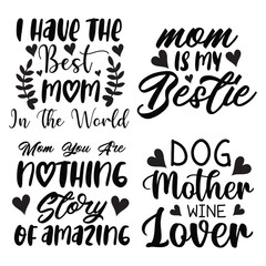 Mom t-shirt designs bundle, mother's day quotes typography graphic t shirt collection, Mother's Day T-shirt Design Bundle.