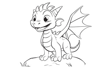 Dragon Character For Coloring Page, Creative Coloring Experiences with Dragon Pages
