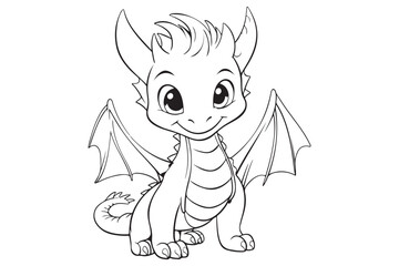 Dragon Character For Coloring Page, Creative Coloring Experiences with Dragon Pages