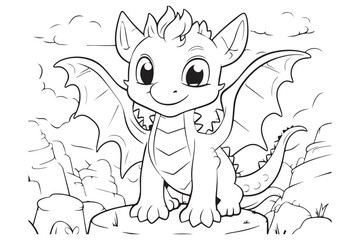 Dragon Character For Coloring Page, Creative Coloring Experiences with Dragon Pages