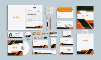 Business stationery set ,Modern corporate identity template with digital elements. Vector company style for brand book and guideline. simple business stationery items.