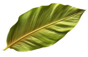 Close-up of a green banana palm tropical leaf, Generative AI