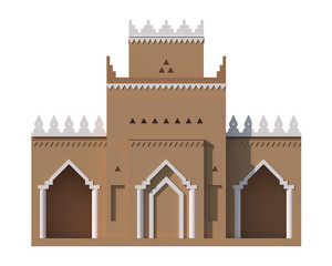Arab traditional Architecture made of mud plaster