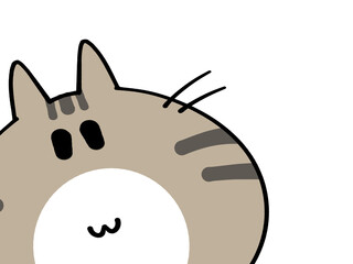 キジトラ猫のアップ顔イラスト素材