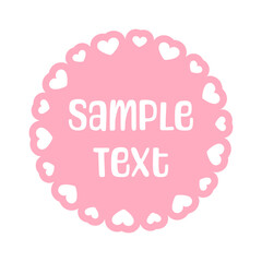 Circle scalloped frame with hearts, Pastel Cute Valentines Border