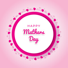 Vector happy mothers day celebration white hearts card background design