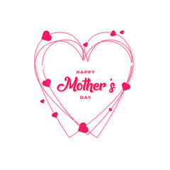 Vector happy mothers day celebration white hearts card background design