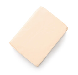 Processed cheese isolated on white background