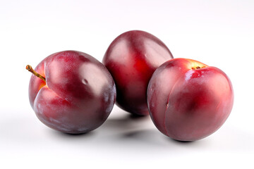 Obraz premium プラム 白背景 AI生成画像 ジェネレーティブAI