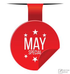 May Special banner design, Isolated on white background.
