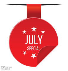 July Special banner design. July Special icon. Flat style vector illustration.