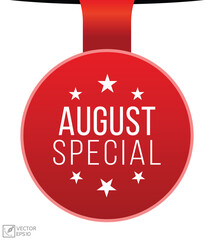 Vector illustration modern August Special banner, Isolated web element.