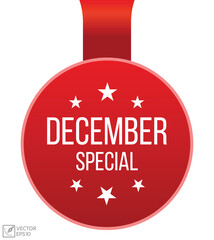 December Special banner design, Isolated on white background.