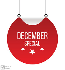 December Special banner design, Isolated on white background.