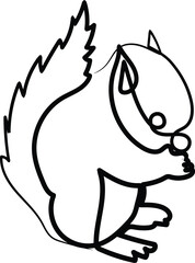 squirrel one line art vector