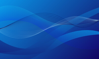 blue line curve wave with soft gradient abstract background